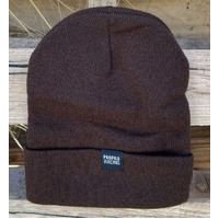 Profile Woven Label Beanie (Brown)