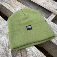 Profile Woven Label Beanie (Olive Green)