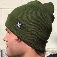 MADERA Woven Label Beanie (Army Green)