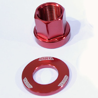 MADERA 14mm Axle Nut Set Alloy 2 x Nuts & 2 x washers (Red)