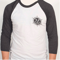 MADERA 3/4 Raglan Tee White/Charcoal (X-Large)